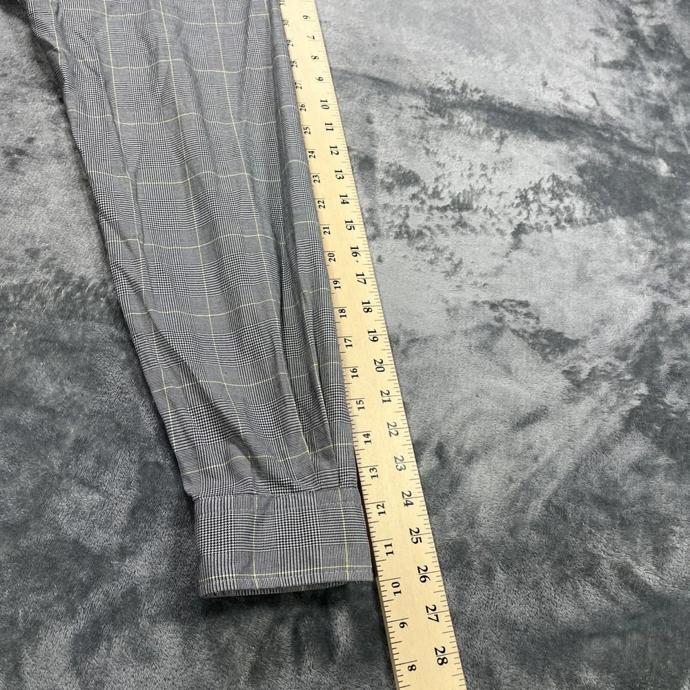 Polo Ralph Lauren Shirt Mens XL Gray Plaid Houndstooth‎ Long Sleeve Button Up